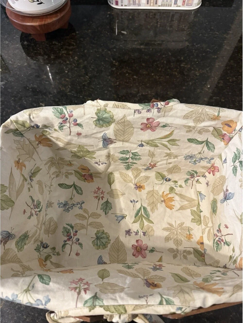 Longaberger 2006 Handmade Woven Wood Rectangle Basket Floral Botanical Fields